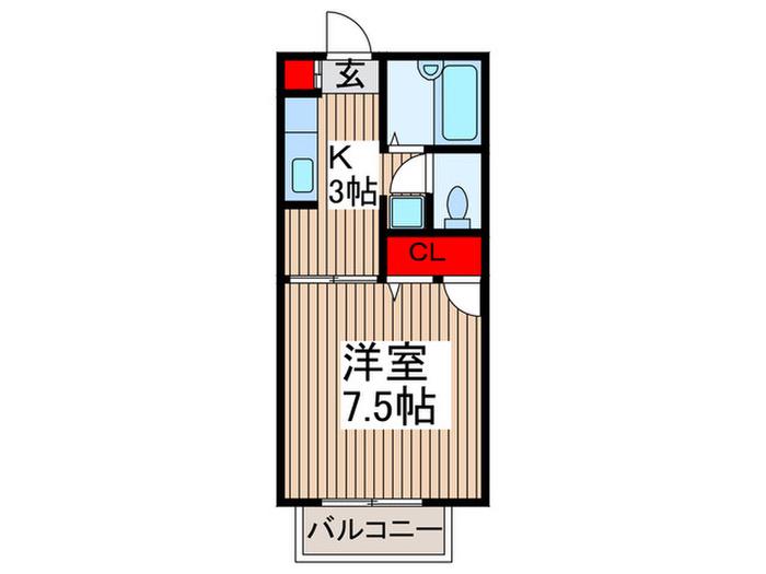 ハイツリーベ(1K/2階)の間取り写真