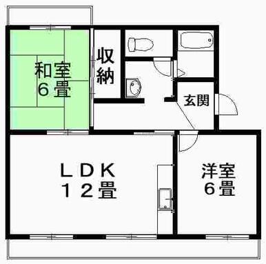 コーポハイブリッジ(2LDK/3階)の間取り写真