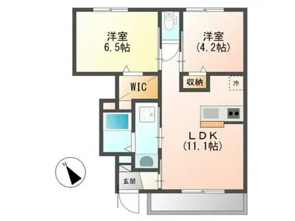 サニーキャラバン (2LDK/1階)の間取り写真