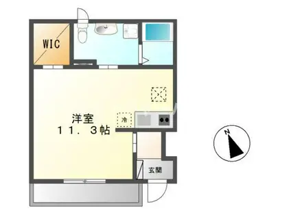 クレディール(ワンルーム/1階)の間取り写真