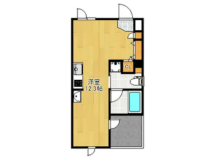 GRATES(ワンルーム/3階)の間取り写真