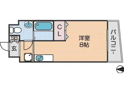 玉出 ステラ(ワンルーム/3階)の間取り写真