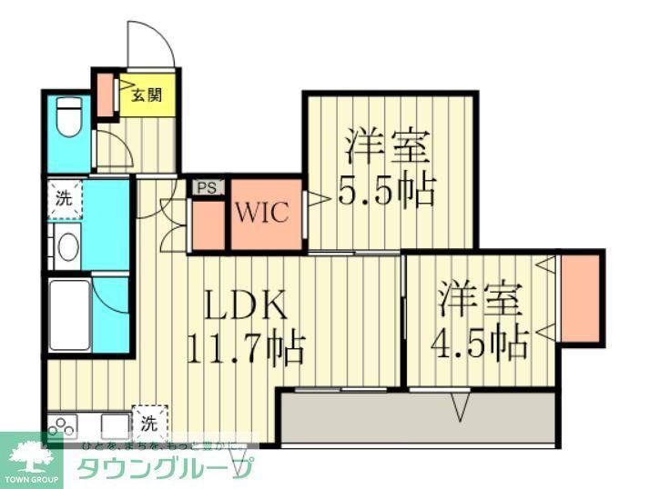 テラスニシキ(2LDK/3階)の間取り写真