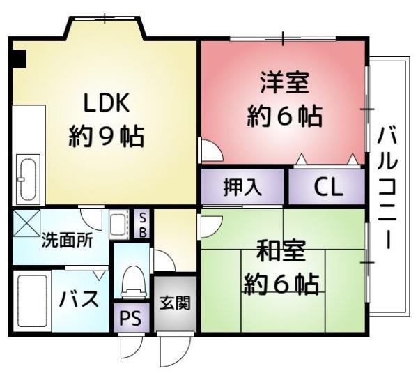 ハウゼ上沢(2LDK/3階)の間取り写真