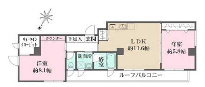 小田急線 東北沢駅 徒歩7分 3階建 築6年(2LDK/3階)の間取り写真