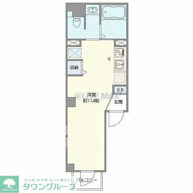 ウィロー板橋本町(ワンルーム/2階)の間取り写真
