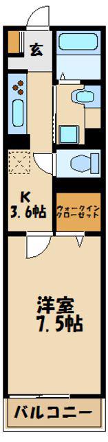 メゾン グランツ(1K/1階)の間取り写真