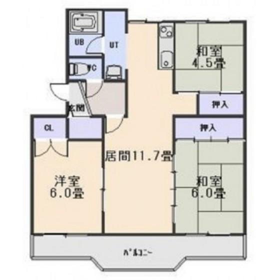 マンションTSU(3LDK/2階)の間取り写真