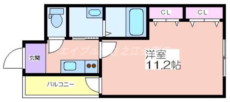 フジパレス北加賀屋VI番館(1K/3階)の間取り写真