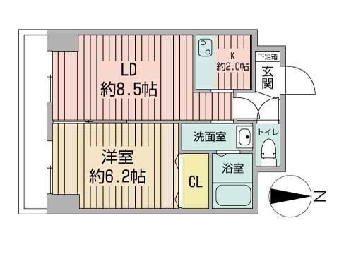 HELM21(1LDK/5階)の間取り写真