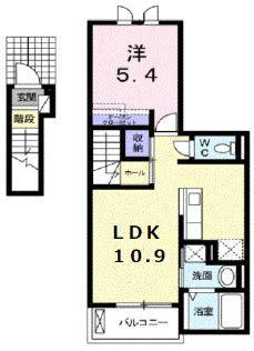 シーサイドビレッジB(1LDK/2階)の間取り写真