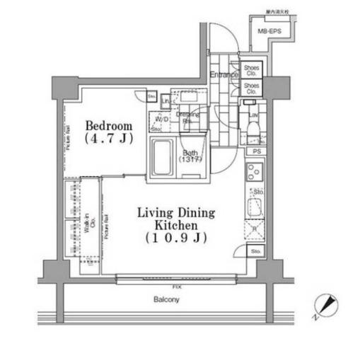 ONE ROOF FLAT TSUKISHIMA(1LDK/8階)の間取り写真