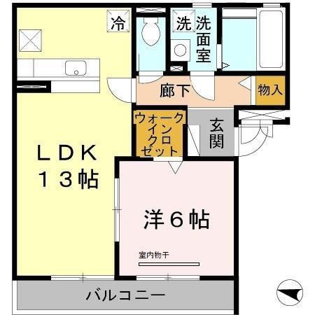 セジュールピア(1LDK/1階)の間取り写真