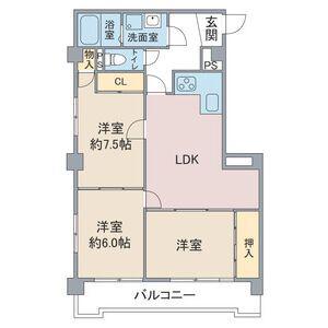 新日半田住吉ビル(3LDK/4階)の間取り写真
