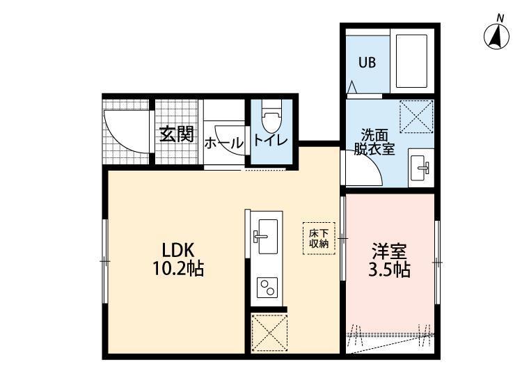 リーブルファイン吉川保(1LDK/1階)の間取り写真
