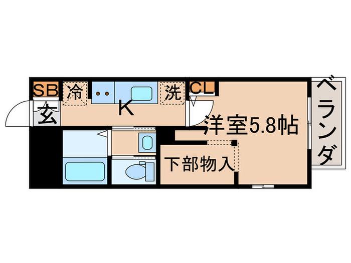 ノワール金町(1K/1階)の間取り写真
