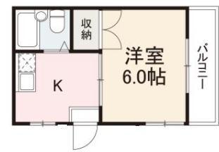 シーパレス浜ノ町(1K/2階)の間取り写真