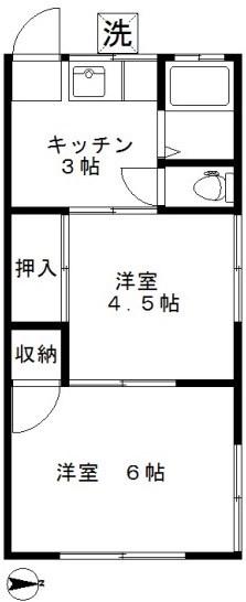 イエモトハイム(2K/1階)の間取り写真