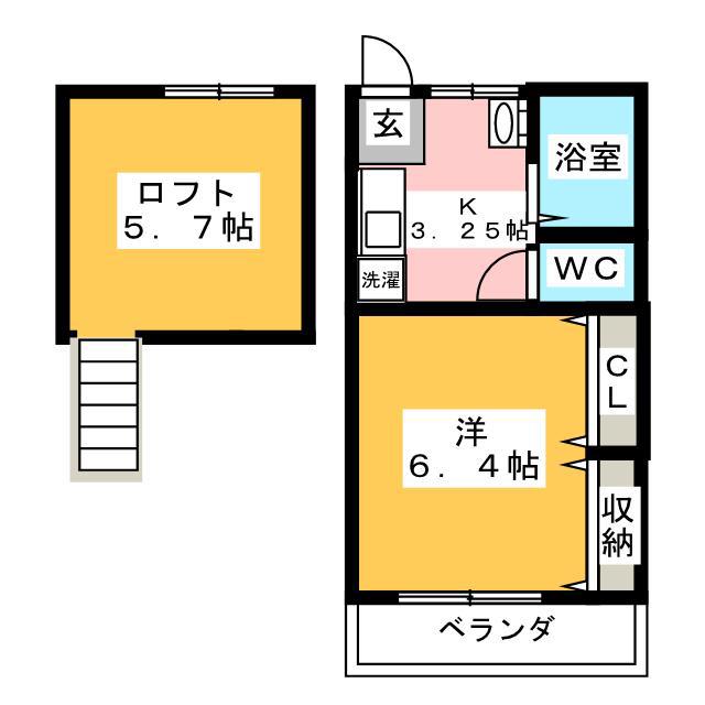 STプレイスII(1K/1階)の間取り写真