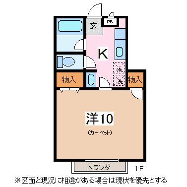 CASAまさき G(1K/1階)の間取り写真