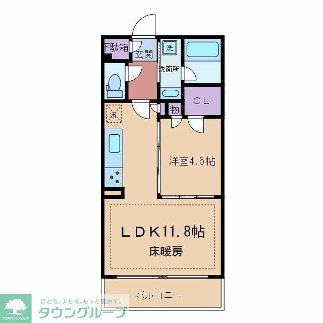 アトラス日暮里イーストレジデンス(1LDK/5階)の間取り写真