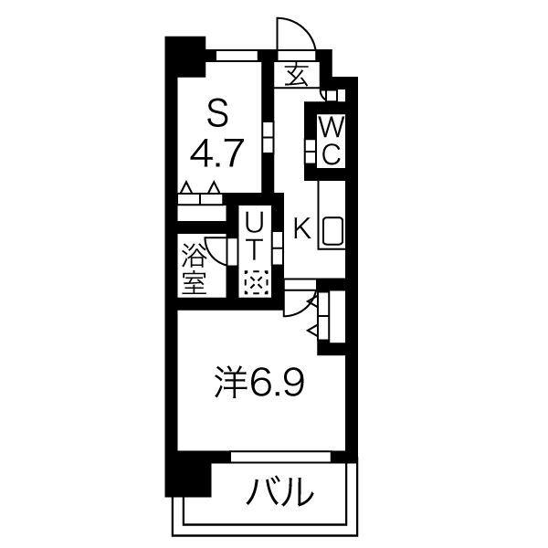 スプランディッド新大阪3(1SK/12階)の間取り写真