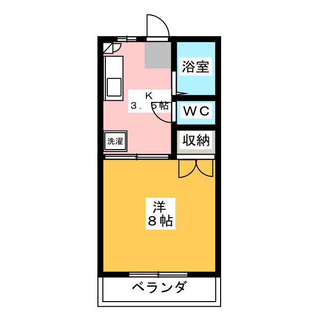 ハイツ青野(1K/2階)の間取り写真