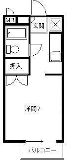サンアベニュー富塚II(1K/2階)の間取り写真