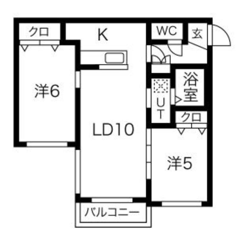 アルシオーネS12(2LDK/1階)の間取り写真