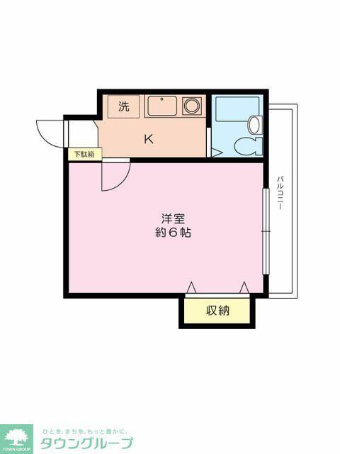 サポーレ北松戸(1K/2階)の間取り写真