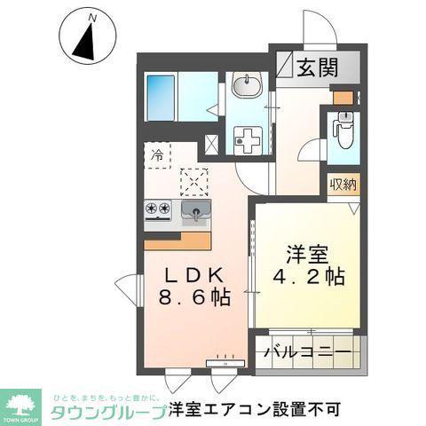 ハートランド高幡不動(1LDK/1階)の間取り写真