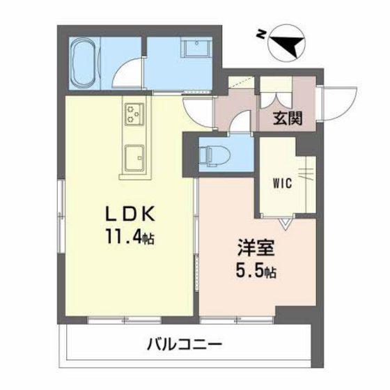 シャーメゾンアリビオ(1LDK/2階)の間取り写真