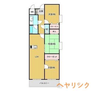 ロックガーデン北棟(3LDK/3階)の間取り写真