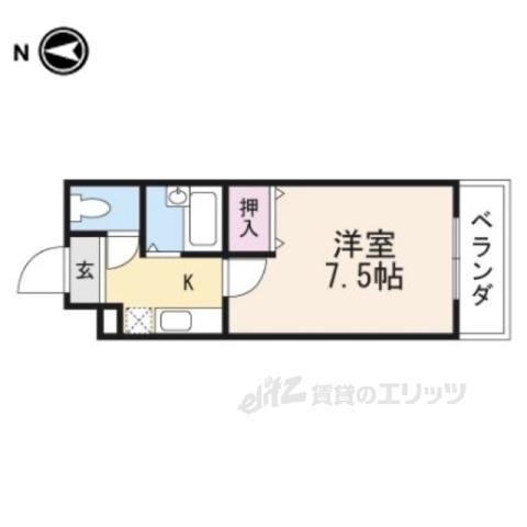 グリーンコート(1K/2階)の間取り写真
