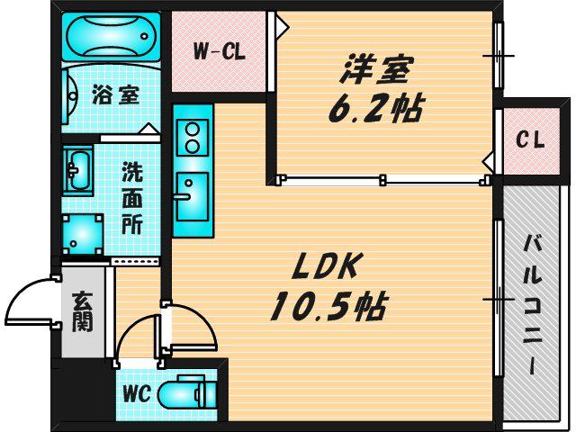 フジパレス花園II番館(1LDK/1階)の間取り写真