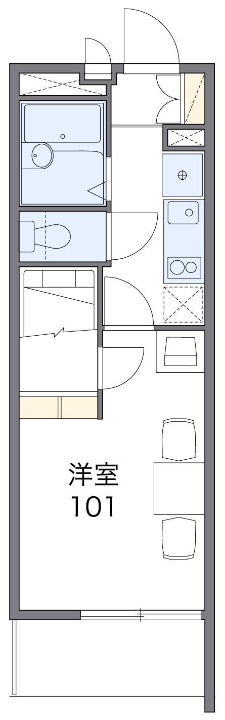 エスポ牛川通III(1K/3階)の間取り写真