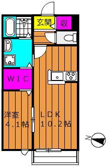 フィカーサ大島(1LDK/2階)の間取り写真