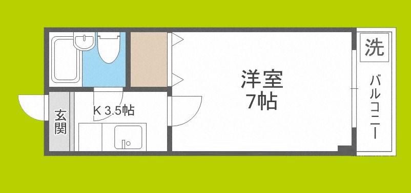 第IIコーポリーブル(1K/4階)の間取り写真