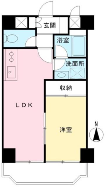 ラミアール聖蹟(1LDK/3階)の間取り写真