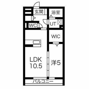 メゾン・ド・クルー(1LDK/1階)の間取り写真