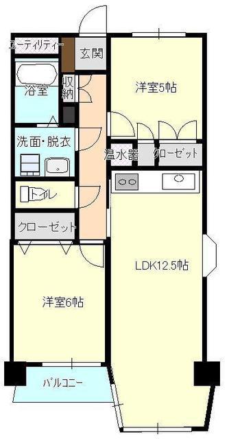 ニューグリーンマンション(2LDK/3階)の間取り写真
