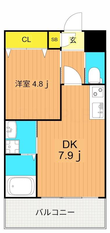 フィロソフィア自由が丘(1DK/3階)の間取り写真
