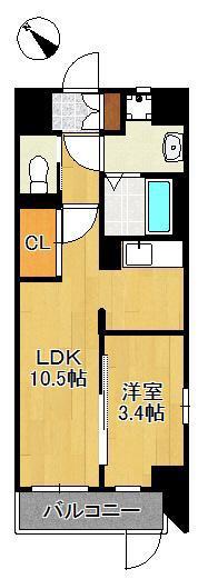 THE APARTMENT開(1LDK/1階)の間取り写真