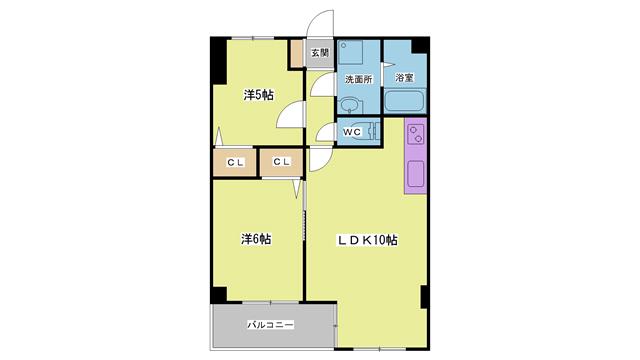 五葉ビル(1K/4階)の間取り写真