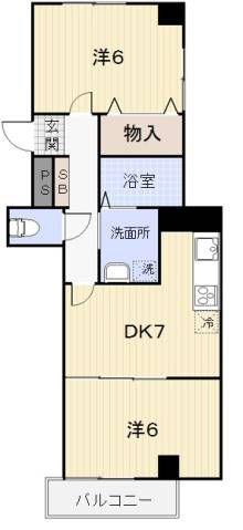 ニチエーイン10(2DK/2階)の間取り写真