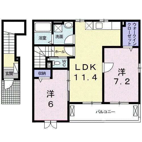 フロスト フラワーズ II(2LDK/2階)の間取り写真