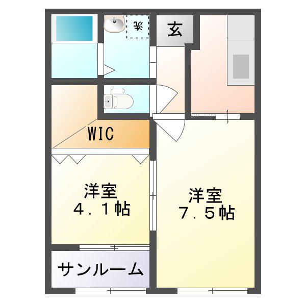 リル カプリス(2K/2階)の間取り写真