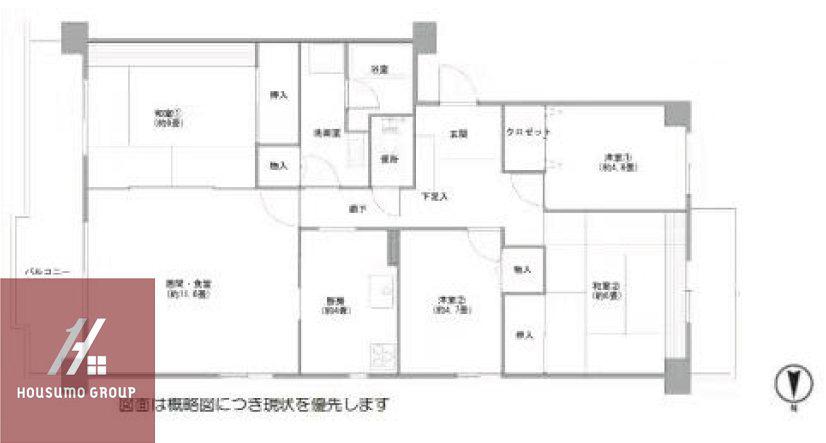 ベルパークシティーB棟(4LDK/6階)の間取り写真