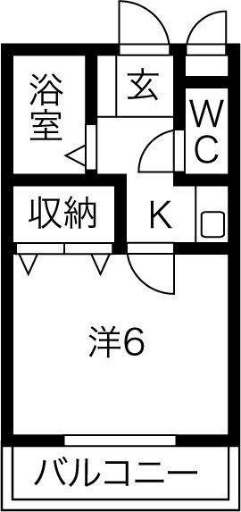 グリーンヒル江坂(1K/2階)の間取り写真