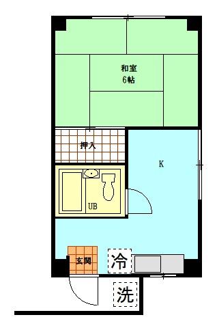 ベルメゾン(1K/2階)の間取り写真